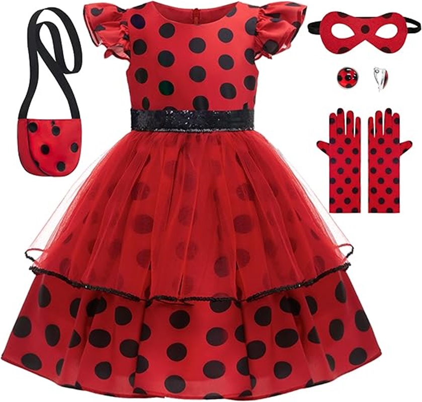 Kids Face Mask - Disfraz de Cosplay para niñas, vestido