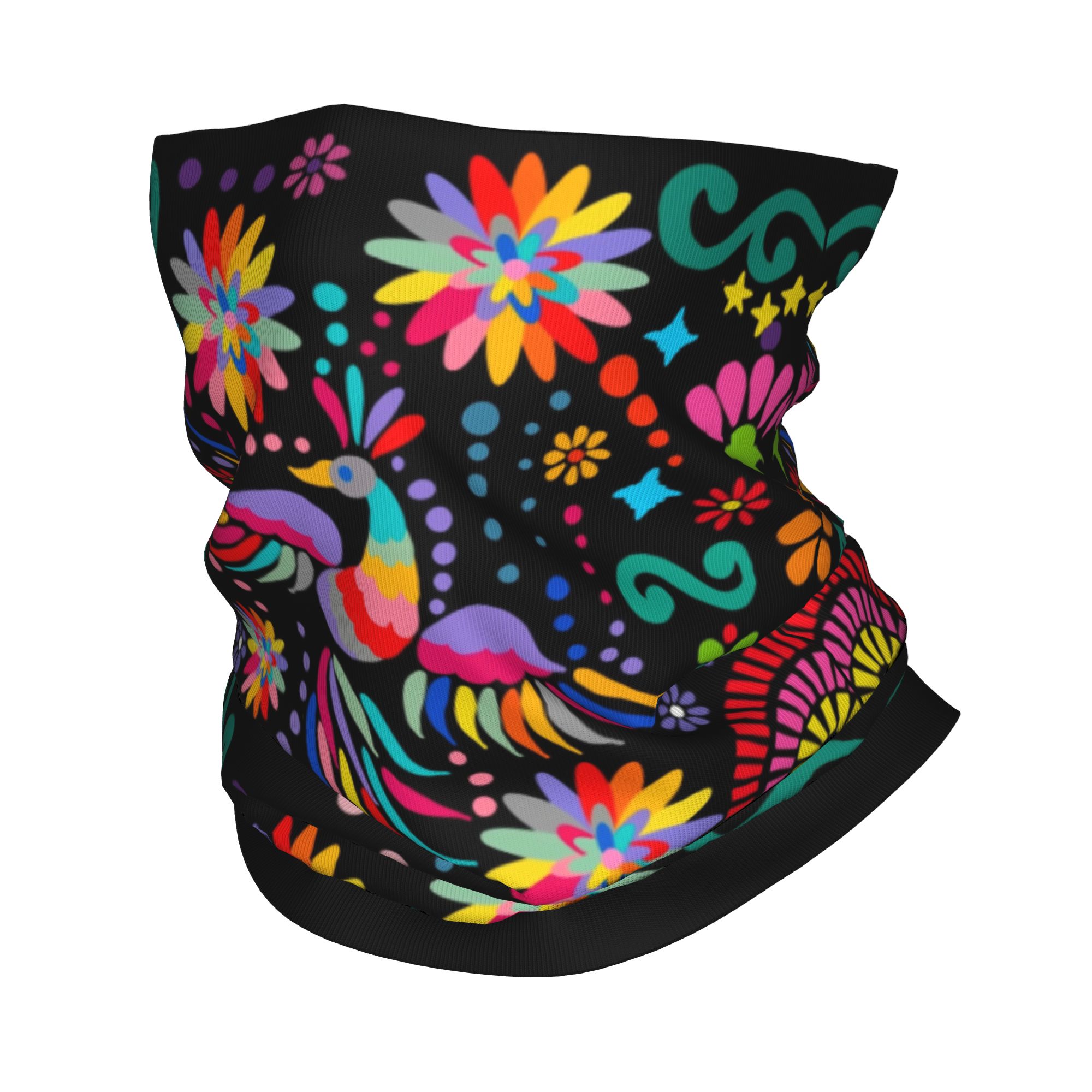 Neck Gaiter Face Cover - Pañuelo textil de flores florales mexicanas