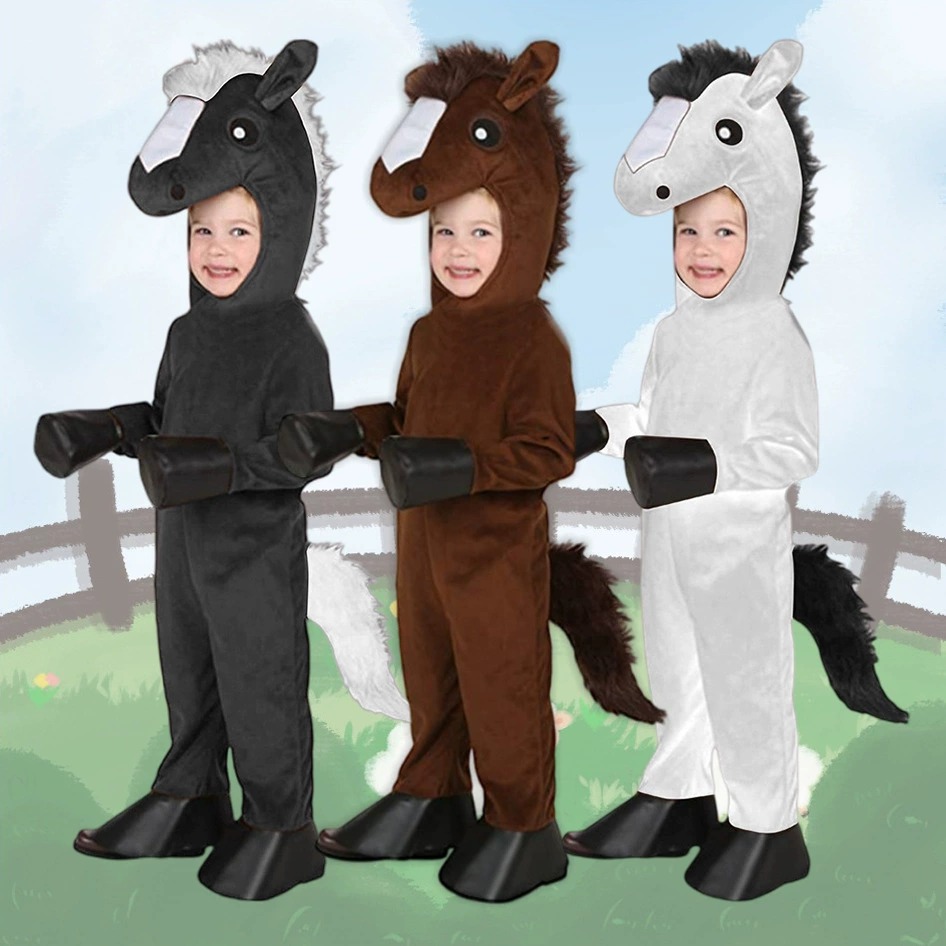 Black Face Mask Pack - Máscara de Caballo para Niños, Color