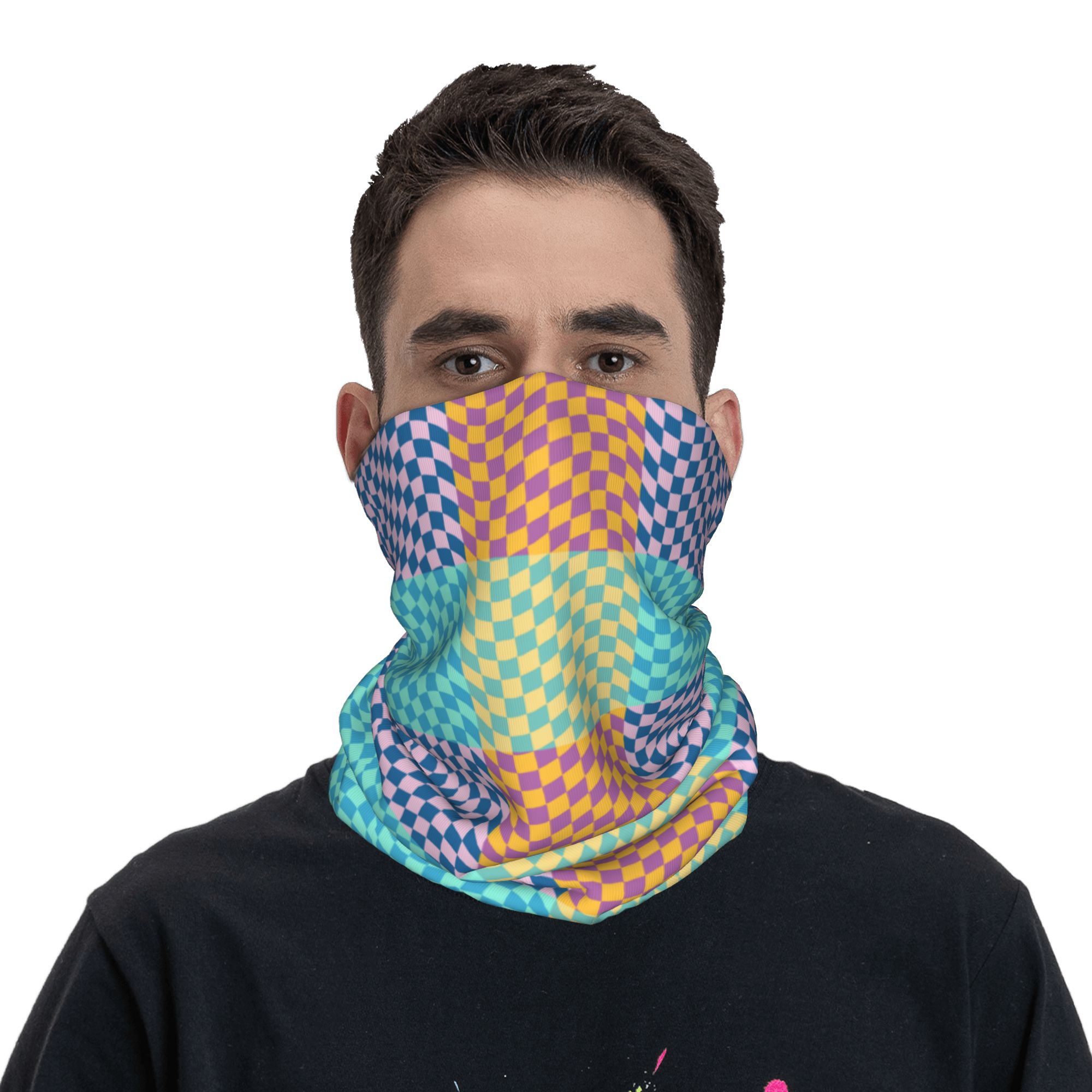 Bandana a cuadros de colores p - Neck Gaiter Face Cover reseña y precio