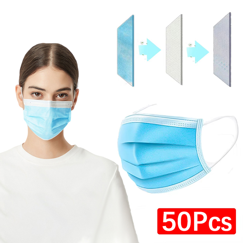 50 Uds. Mascarilla de 3 capas, - Disposable Mask Blue reseña y precio
